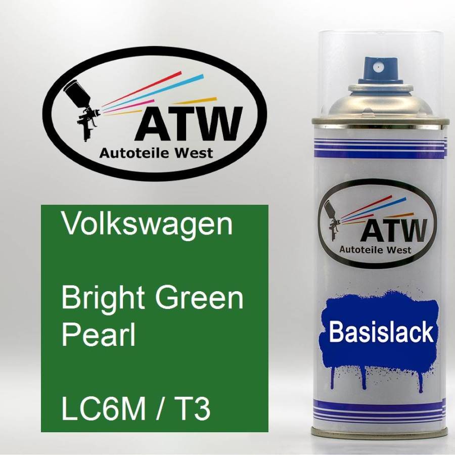 Volkswagen, Bright Green Pearl, LC6M / T3: 400ml Sprühdose, von ATW Autoteile West.